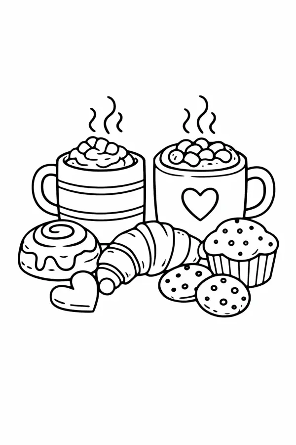 Indoor plant corner coloring page – printable cozy home plants design for adults