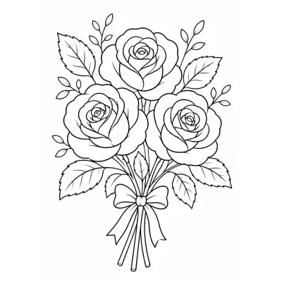 Rose flower coloring page for stress relief