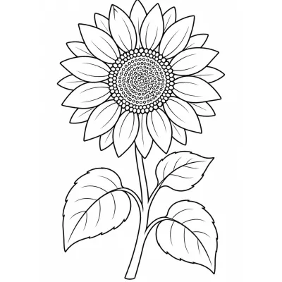 Sunflower coloring page simple relaxing design