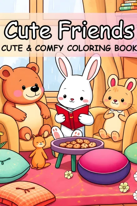 Cute Friends Coloring Book for relaxation