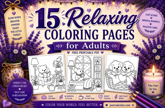 Relaxing printable coloring pages for adults designed for stress relief