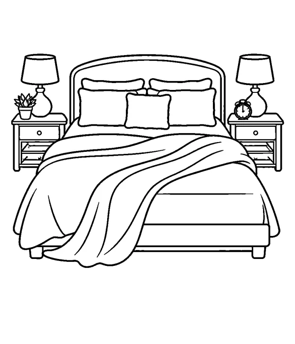 cozy coloring pages for adults comfortable bed scene printable cozy room design