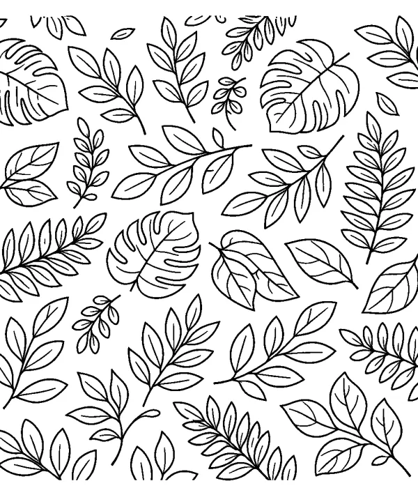 cozy coloring pages for adults leaf patterns printable botanical design