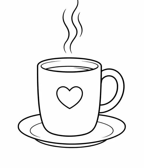 cozy coloring pages for adults steaming mug of tea printable cozy drink design