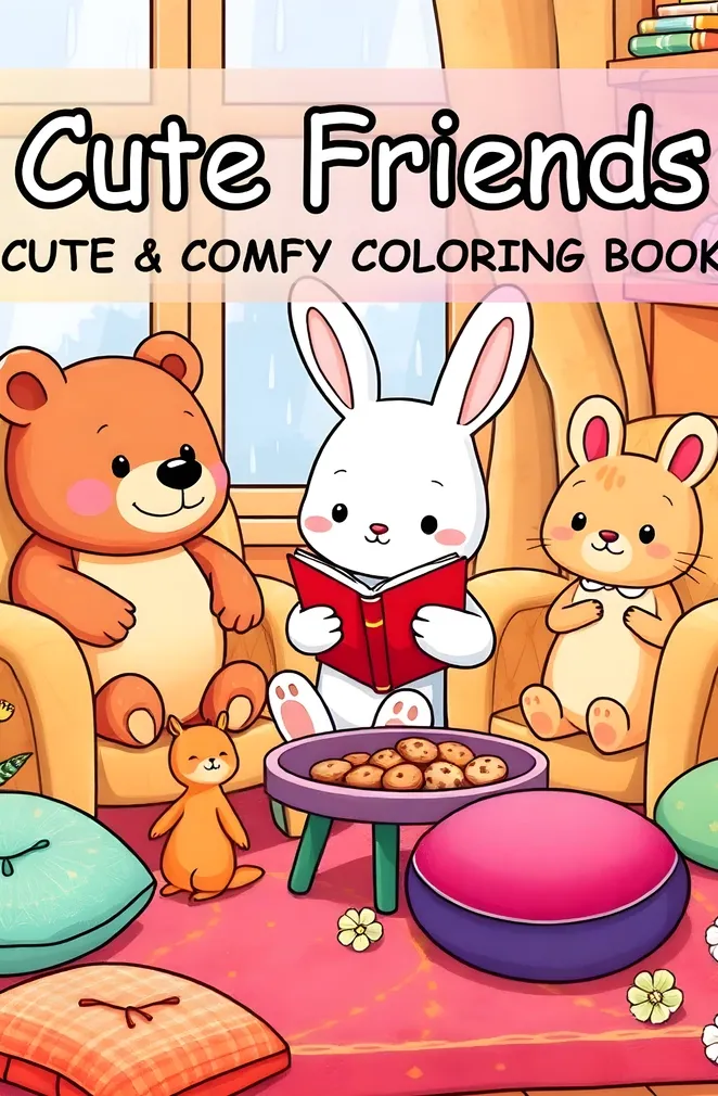 Cute Friends Coloring Book for relaxation