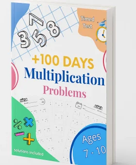 +100 Days Multiplication Problems cover — bright kids math workbook