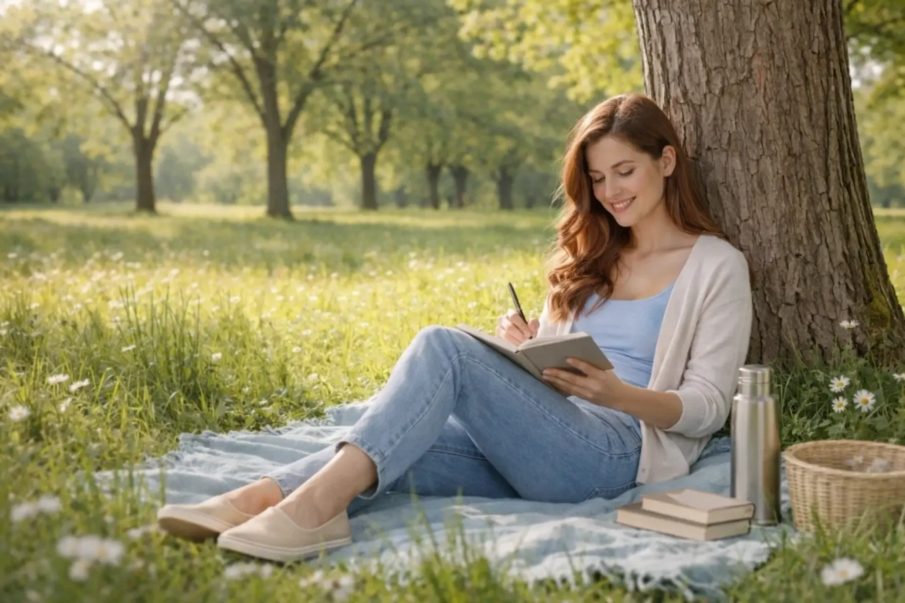 gratitude journal for adults cozy self care routine writing by window with tea and candle mindfulness daily reflection