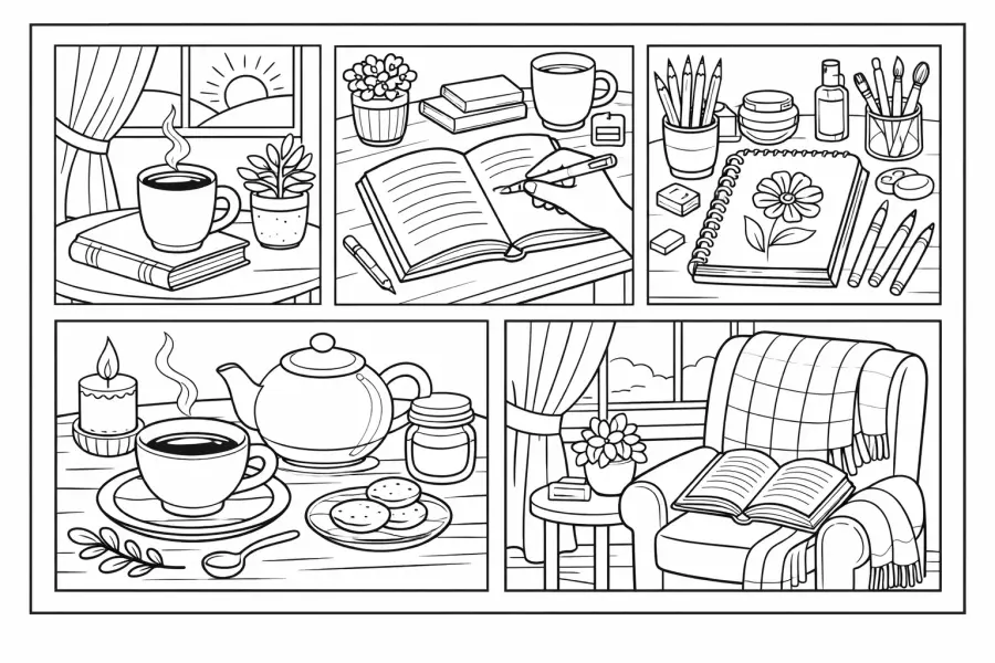 mindful daily life coloring pages ideas