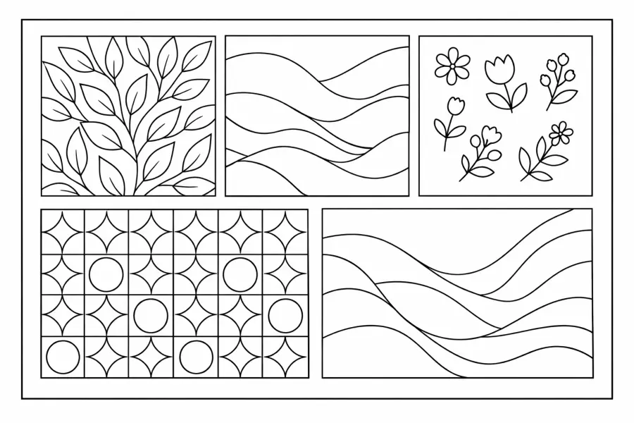 minimal relaxing coloring page patterns