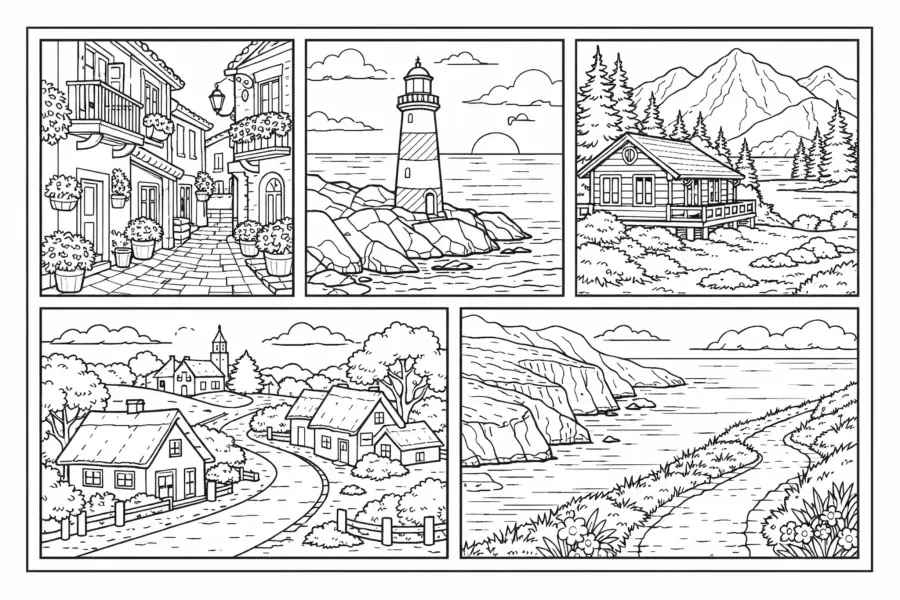 peaceful travel coloring pages ideas