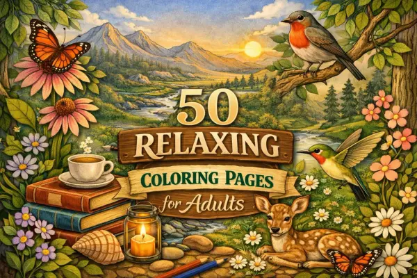 50 Relaxing Coloring Pages for Adults to Reduce Stress & Calm Your Mind
