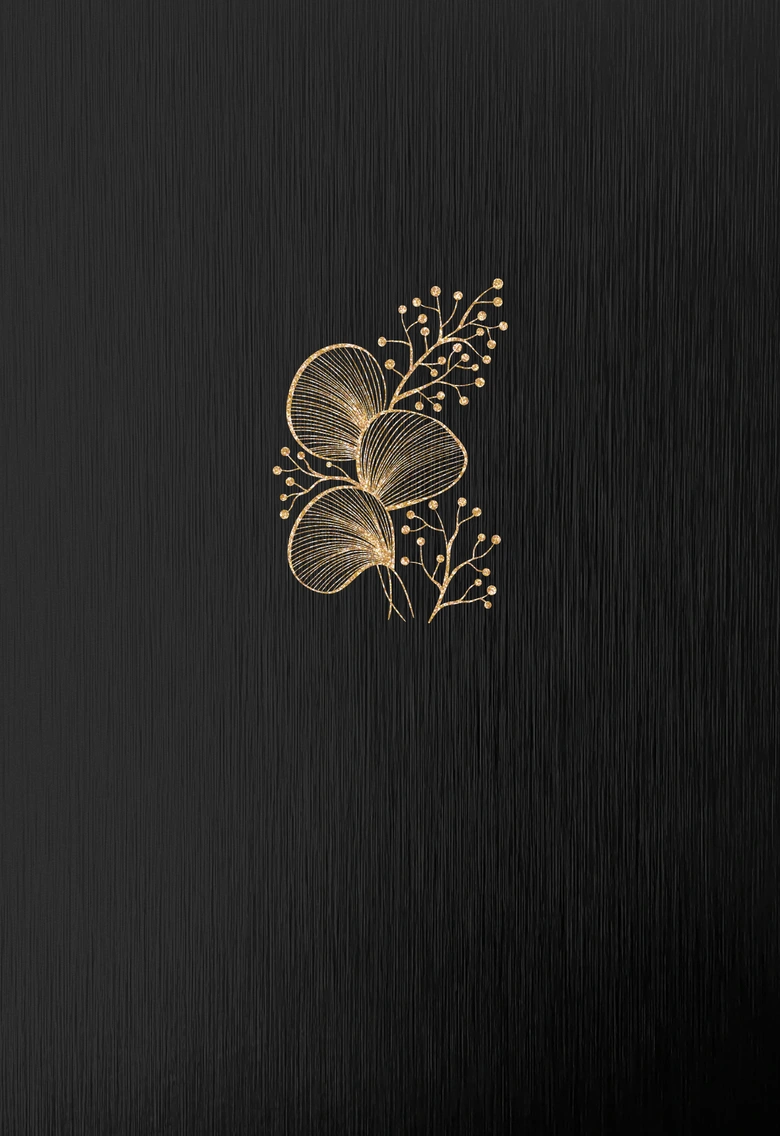 One Line a Day — black linen-texture cover with gold floral line art