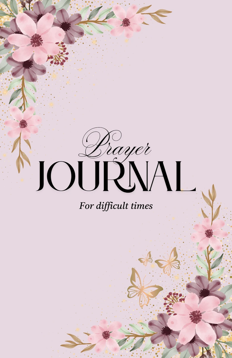 Prayer Journal for Difficult Times — soft floral cover in pink and blue gradient