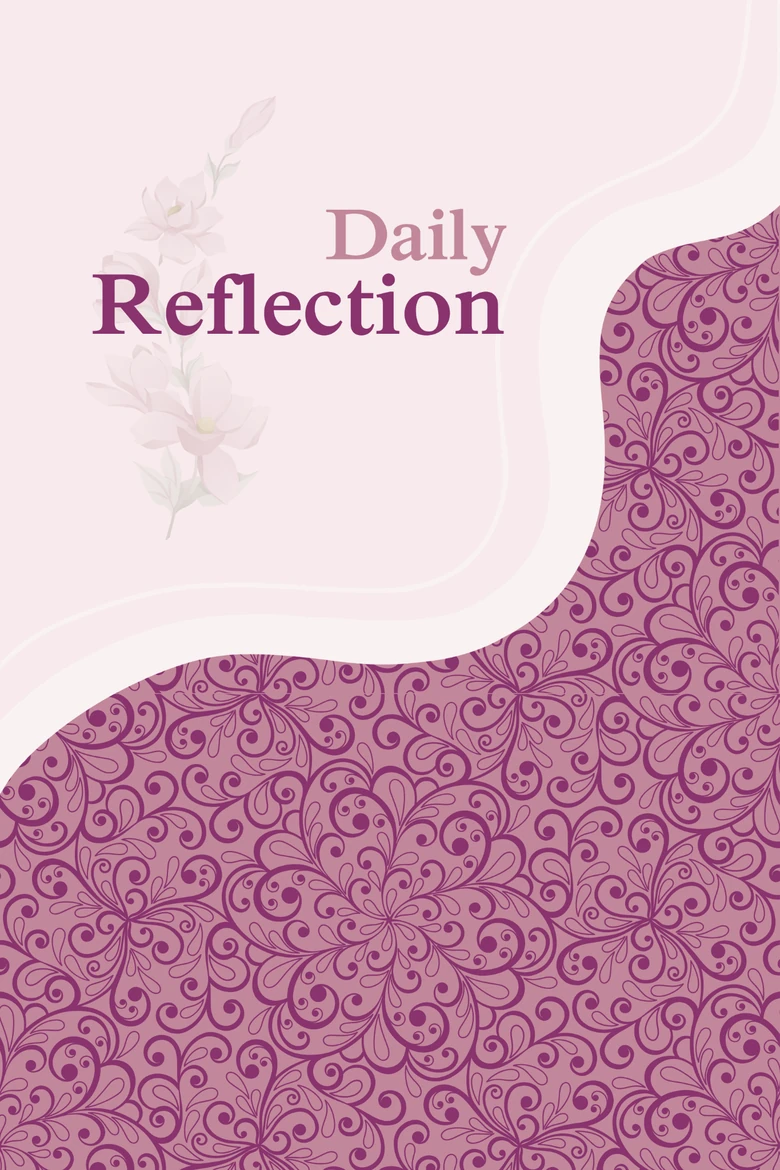 Daily Reflection cover — blush floral with decorative pattern